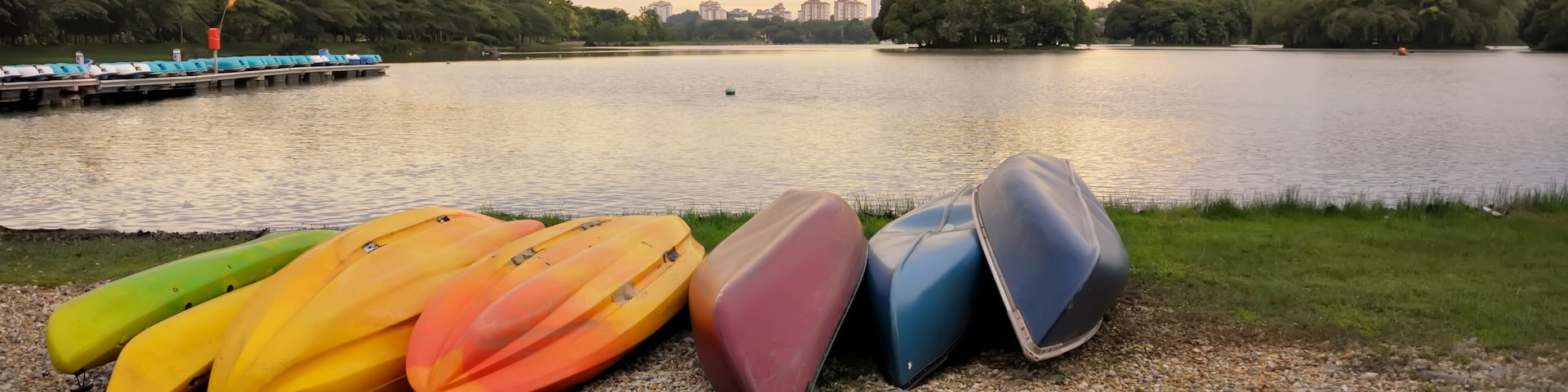 kayaking on the lake sunset in Putrajaya Malaysia
