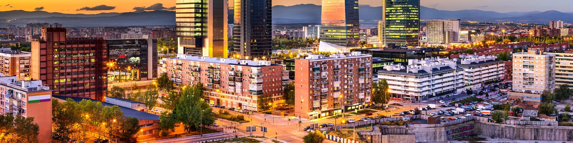Madrid, Spain financial district skyline at twilight.; Shutterstock ID 245037493