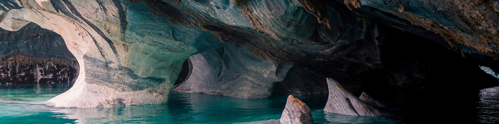 detail of the marble chapels in the General Carrera Lake of the Carretera Austral