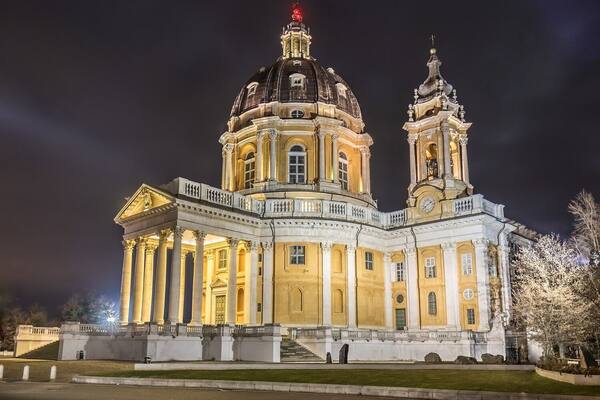 Basilica of Superga at night. Torino, Italy