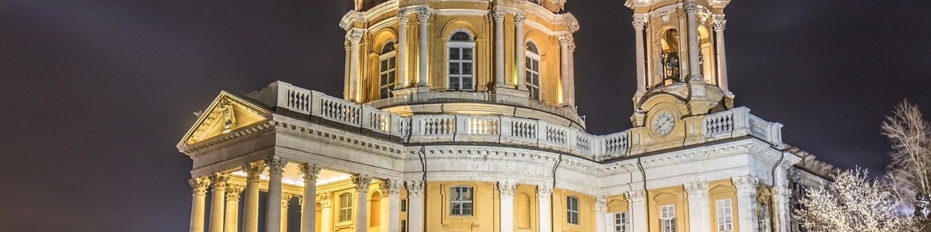 Basilica of Superga at night. Torino, Italy
