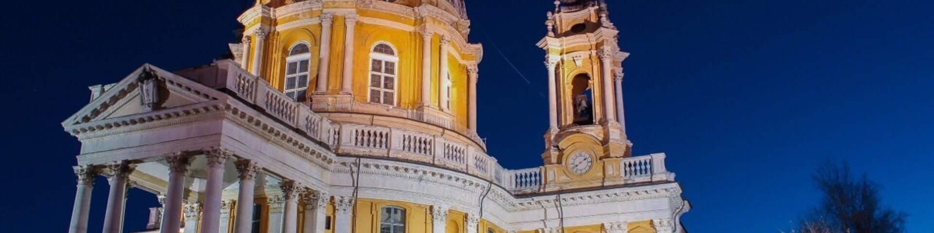 The Basilica of Superga is a church on Superga Hill (672m).
From there you have a stunning view of the city of Turin.
