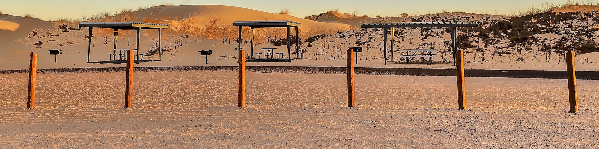 Picnicking and camping in the sand dunes of Monahans Sand Hills State Park, Monahans, Texas.