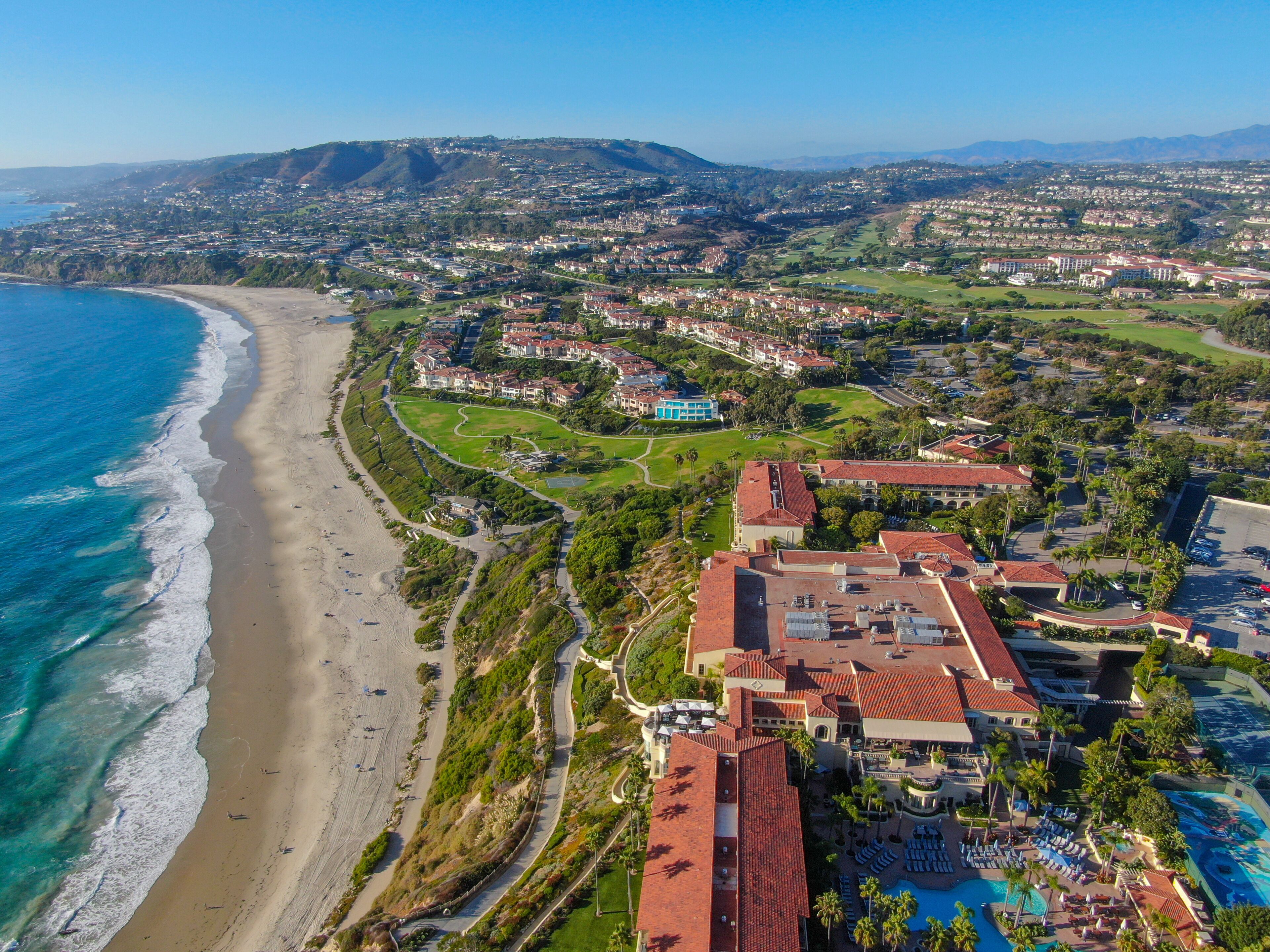 Aerial view of Monarch beach coastline