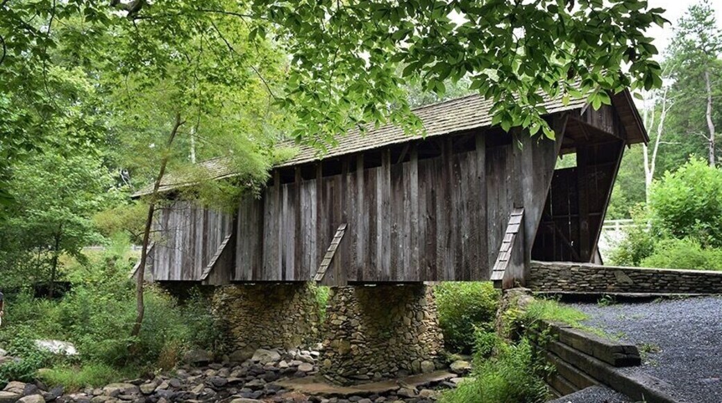 One of only two covered bridges left in NorthCarolina. Beautiful Loop Trail through fairy like forest. #TakeAHike