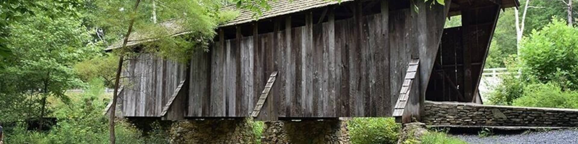 One of only two covered bridges left in NorthCarolina. Beautiful Loop Trail through fairy like forest. #TakeAHike