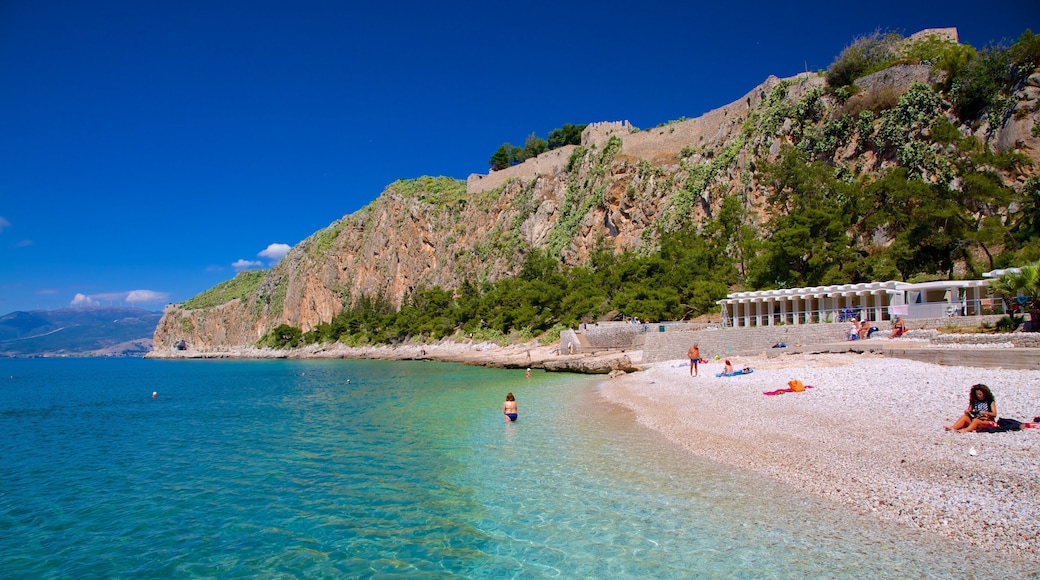 Arvanitia Beach showing a pebble beach