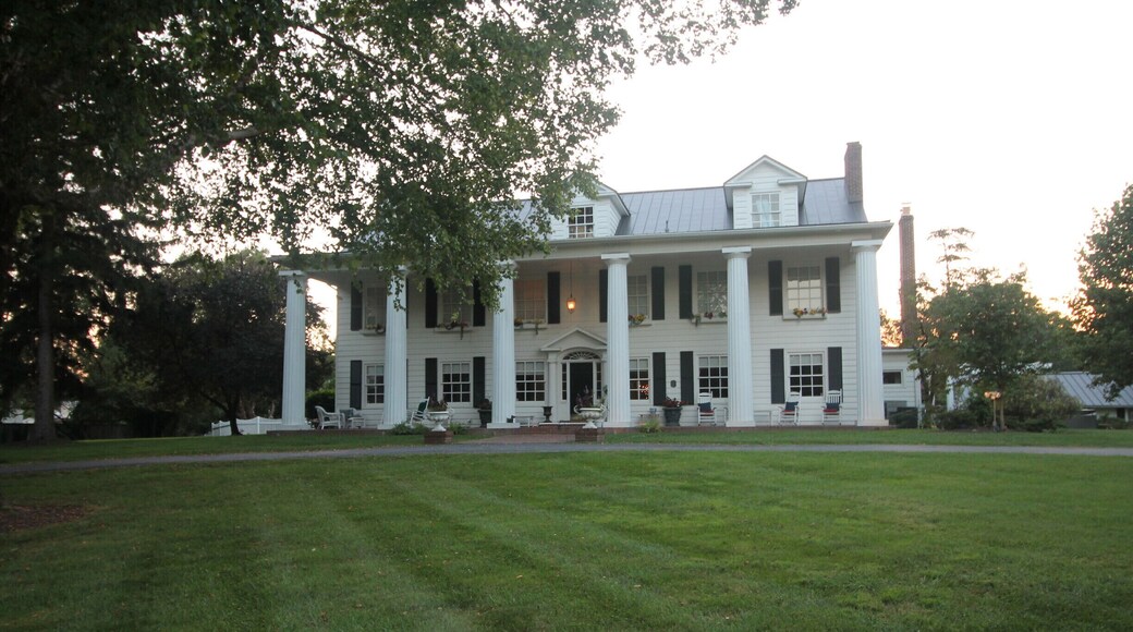 We stay at a lot of B&Bs when we travel. This is one of our favorites. RowanLark at Headwaters Farm in Olney Maryland. There is an interesting history behind the home including the fact that both Franklin Roosevelt and Winston Churchill stayed there. Anyway, beautiful home and rooms with an amazing pool area.