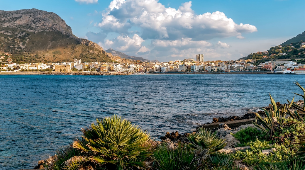 View of the Sferracavallo gulf and Capo Gallo mount, province of Palermo, Sicily.