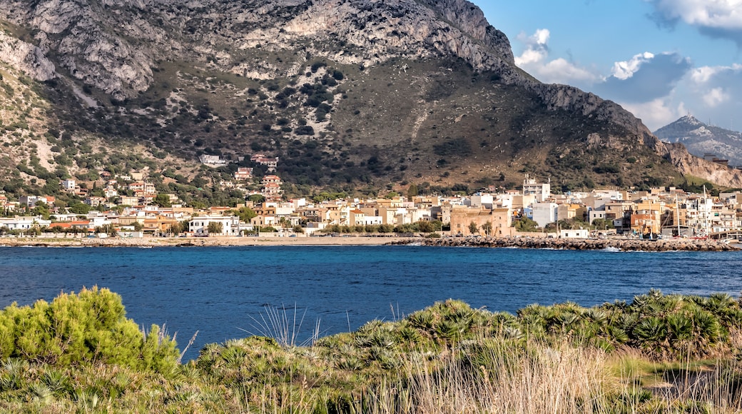 View of the Capo Gallo mount and gulf of Sferracavallo, province of Palermo, Sicily.