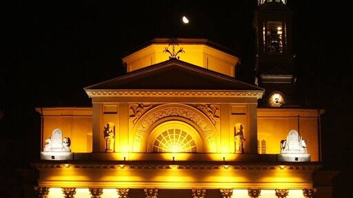 Seriate (Bergamo), Lombardy, Italy - parish church by night