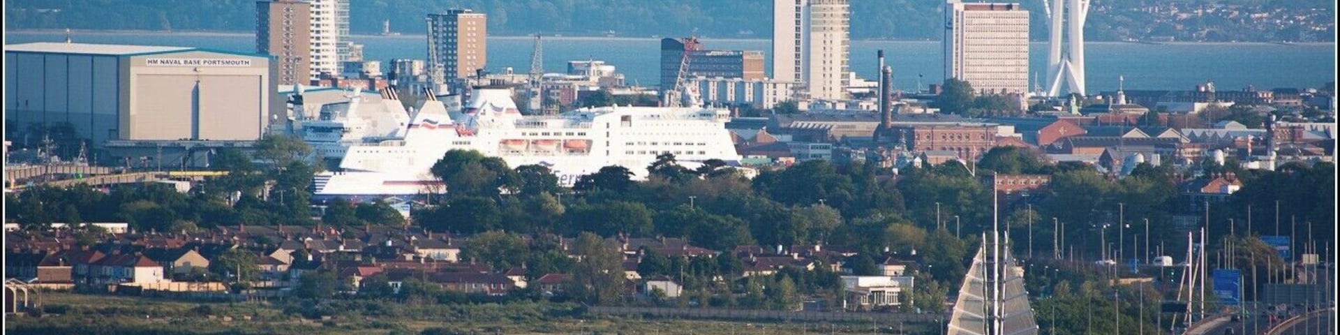 A view of Portsmouth from the escarpment up by Nelson's Fort.