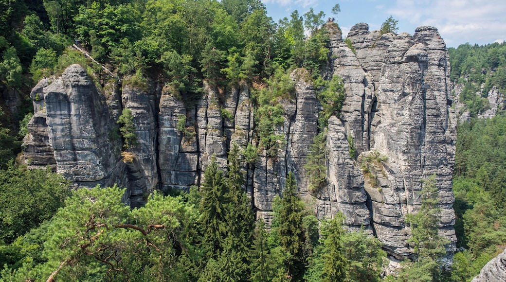 Incredible karst mountains all around in this area called "Elbsandsteingebirge" in Swiss Saxony. Lots of climbing and hiking opportunities and great photo spots.