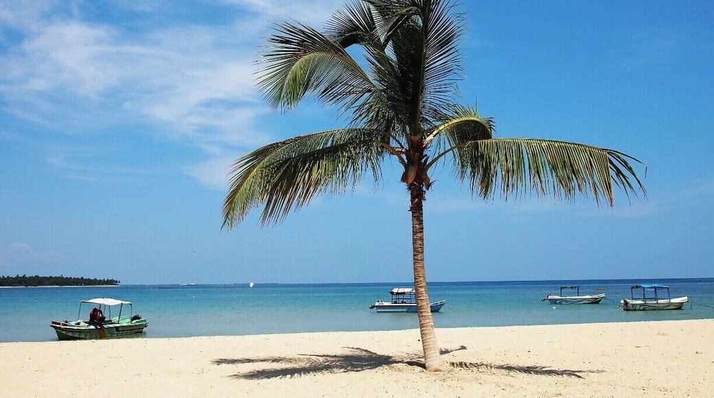 This is one among the famous beaches in Sri Lanka. Water is crystal clear through-out the year except in monsoon months. There are several star hotels along the coast where you can spend your holidays fruitfully. According to me, "Malu Malu" is the best accommodation though it is quite expensive.
Sun bathing or hiding yourself under a Palmyra tree are very exiting ways of relaxing in this amazing beach. And also you can take a guided boat tour according to your interest. Probably, you can see lots of corals and variety of colourful fish while riding the boat. If you are lucky enough, you will be able to snap a sea turtle too.
