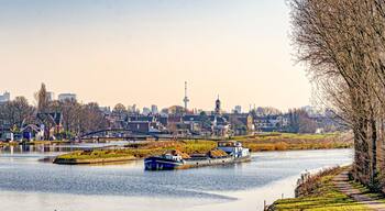 Panoramic view on Rotterdam-Overschie on a sunny day early March