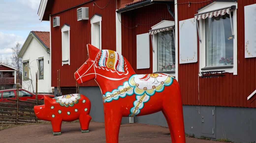 Dalecarlian (Dala) horse in Nusnas. Dalarna county. Sweden