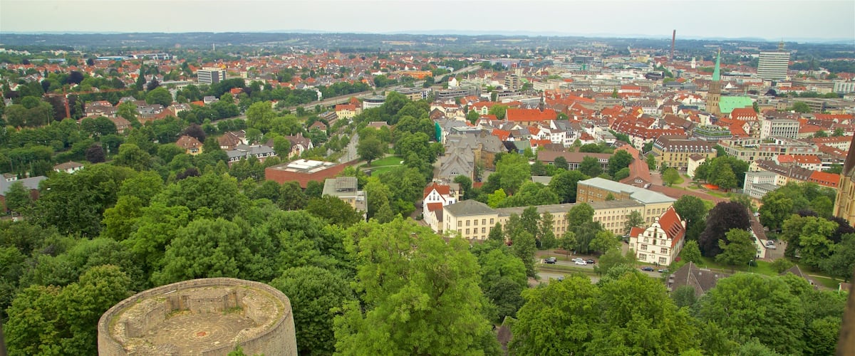 Sparrenberg Castle featuring chateau or palace, a city and landscape views