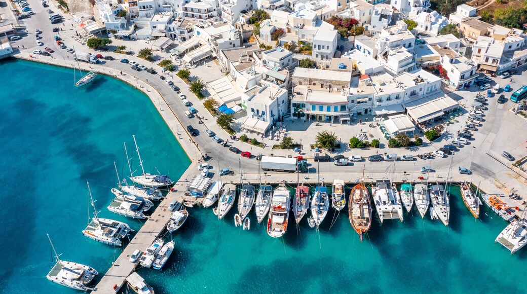 Panoramic view of Adamas or Adamantas, Milos island, Cyclades, Greece