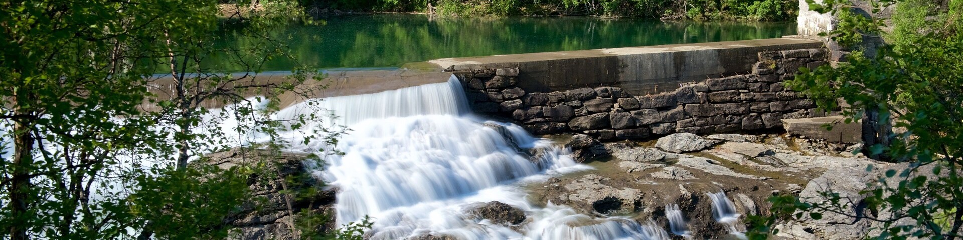 Bardufossen Waterfall showing rapids