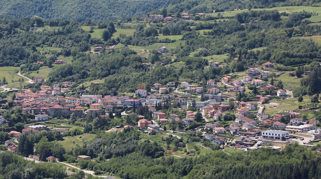 Panorama of Camporgiano, Province of Lucca, Tuscany, Italy