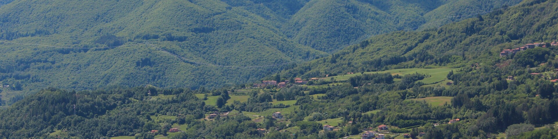 Panorama of Camporgiano, Province of Lucca, Tuscany, Italy