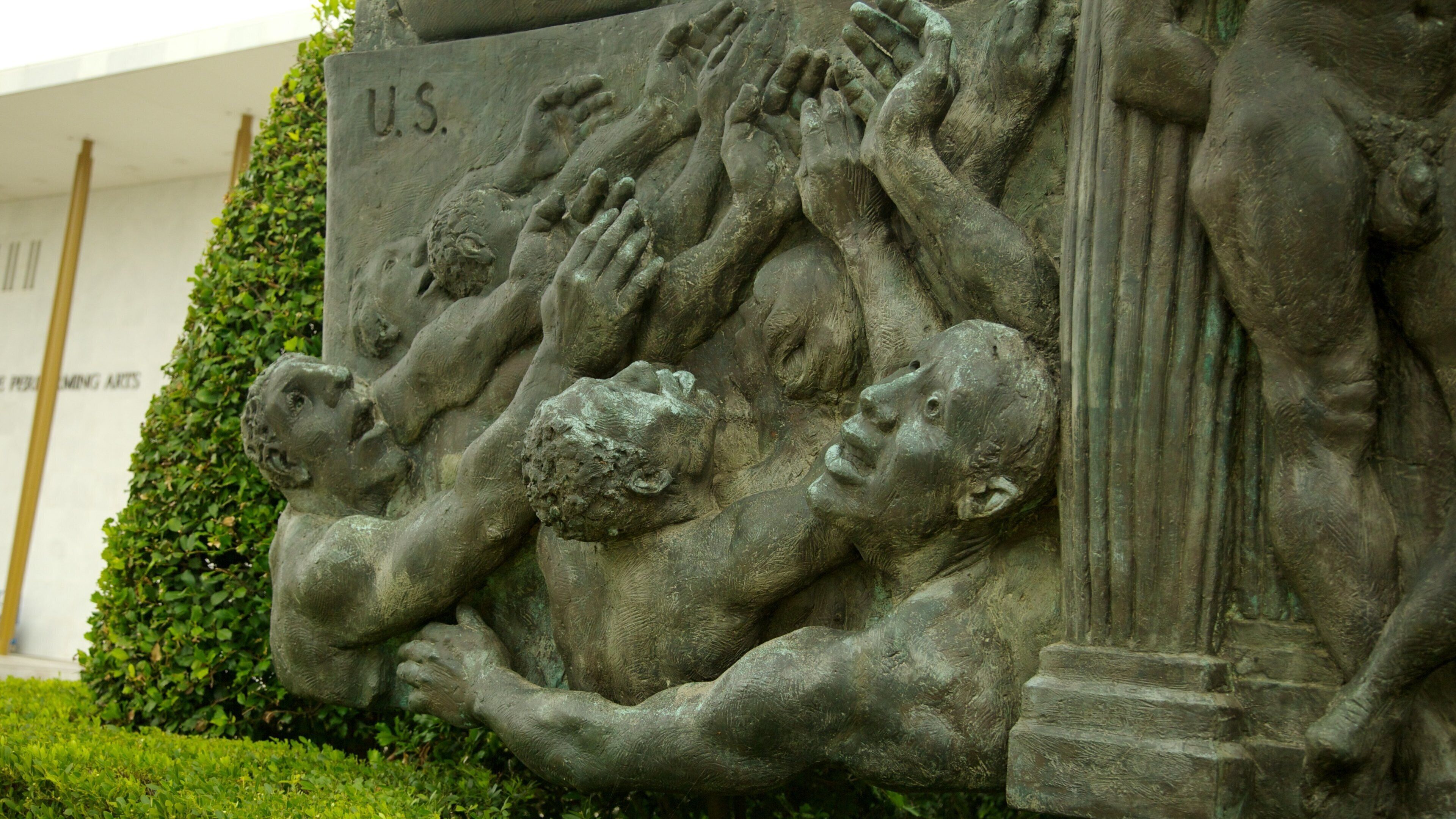 Foggy Bottom featuring outdoor art and a statue or sculpture