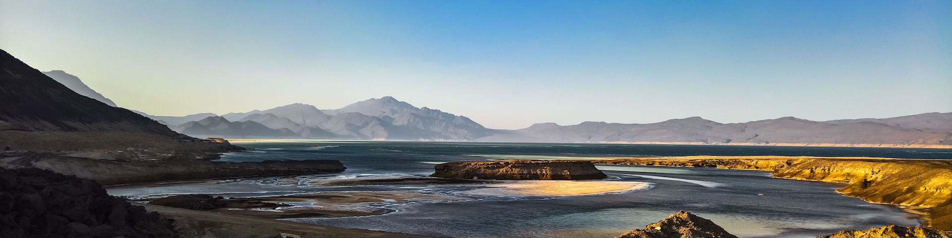 Panorama of Crater salt lake Assal, Djibouti