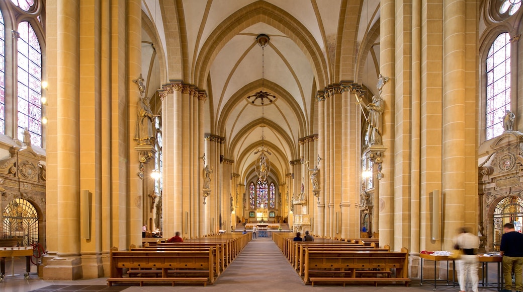 Paderborn Cathedral featuring a church or cathedral, interior views and heritage elements
