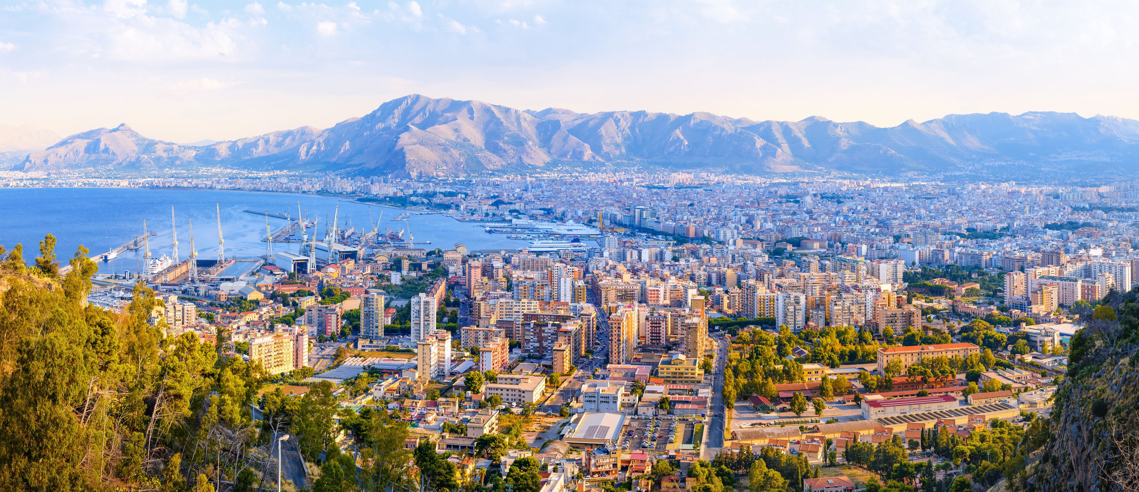 the skyline of palermo, sicily