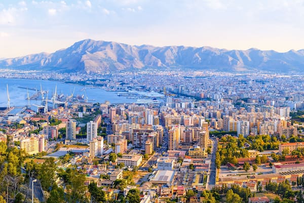 the skyline of palermo, sicily