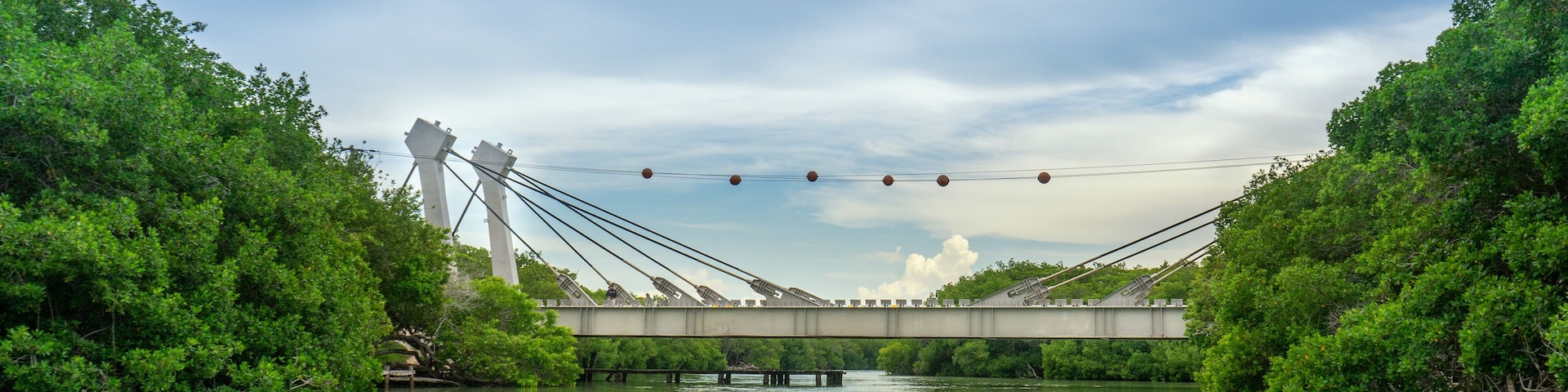 View of bridge over a river in Yucatan