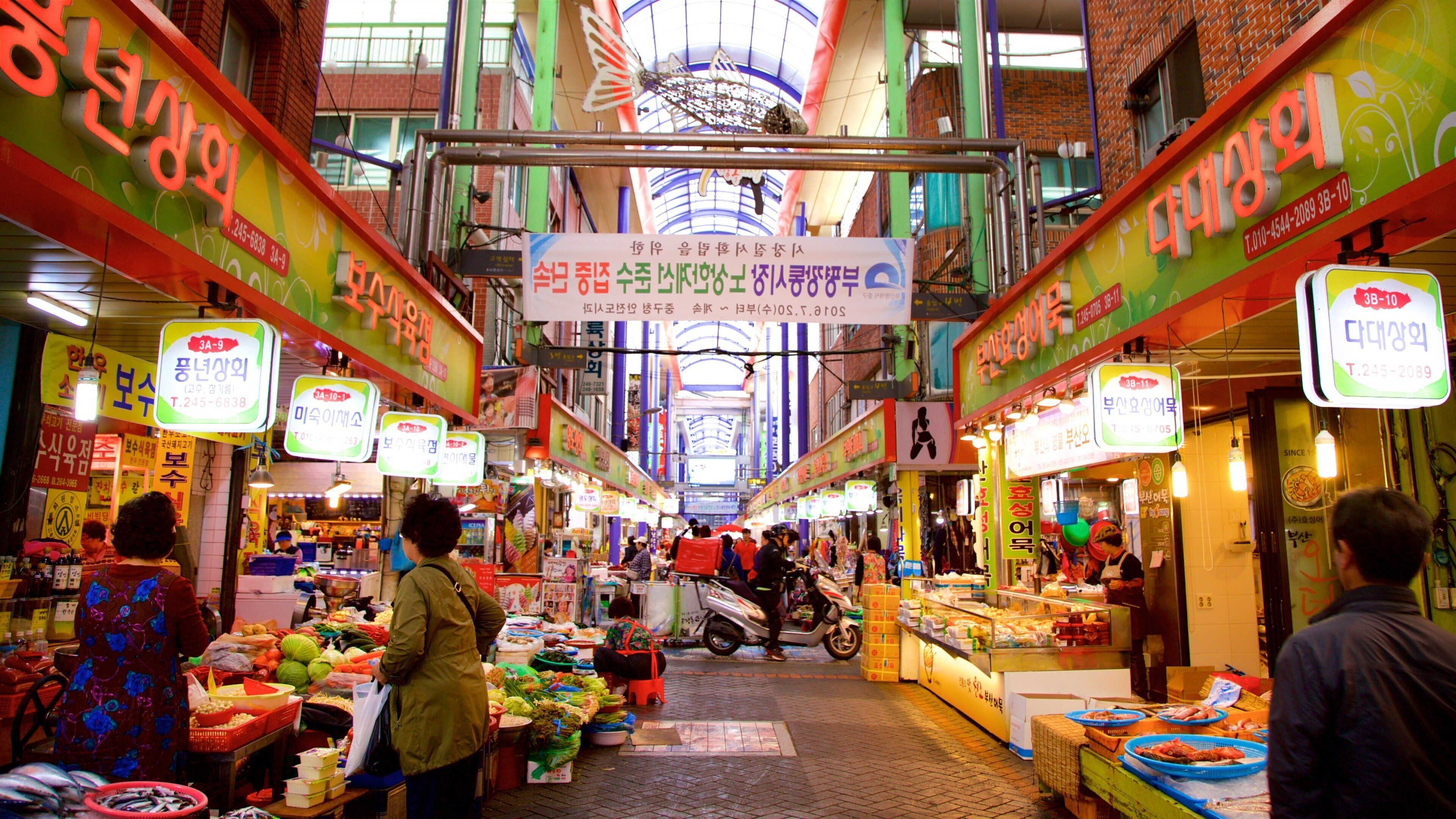Gukje Market featuring food, markets and signage