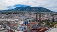 Tepic city center in State Nayarit in Mexico. Aerial drone view of Tepic and San Juan mountain.