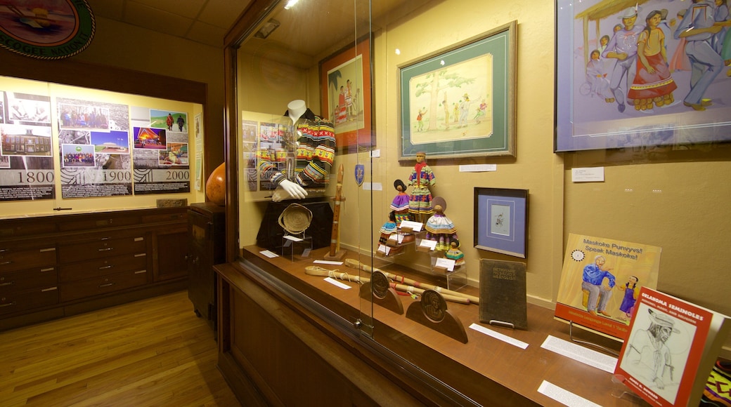 Five Civilized Tribes Museum which includes interior views