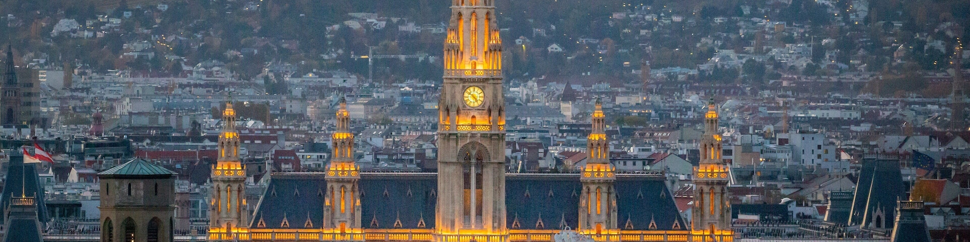 Vienna City Hall Area featuring heritage architecture, landscape views and a city