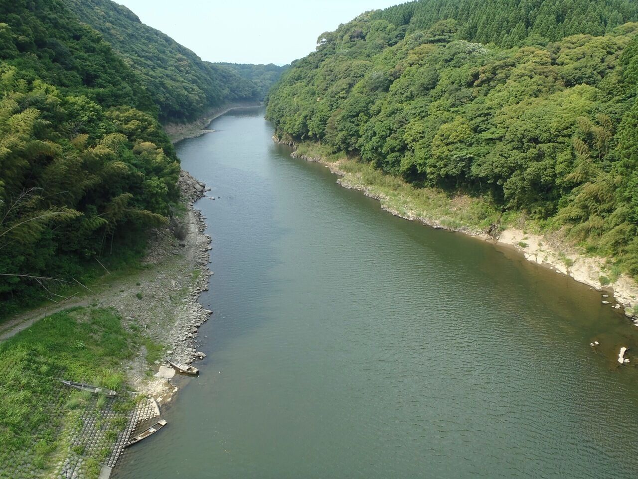 おしどり橋から見おろす川内川 Sendai River View from Oshidori Bridge