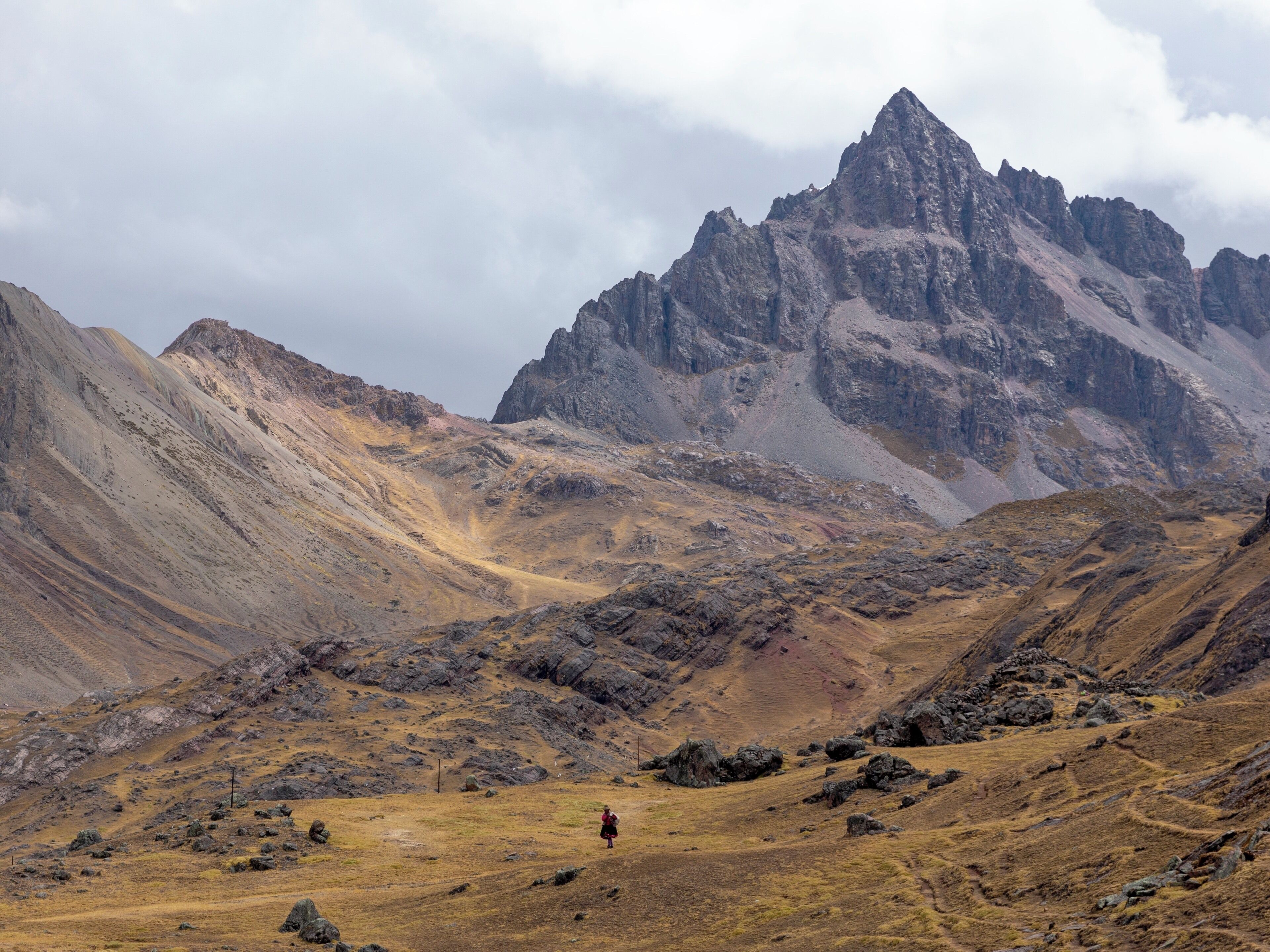 Part of any adventure is the people and different cultures you meet along the way. The people that live in this area of the Andes lead a pastoral life, herding llamas and alpacas. Yarn spun from their alpaca wool is then hand-dyed with plants and minerals and woven to make the beautiful textiles that this area of Peru is known for. 
#Peru #Andes #Adventure