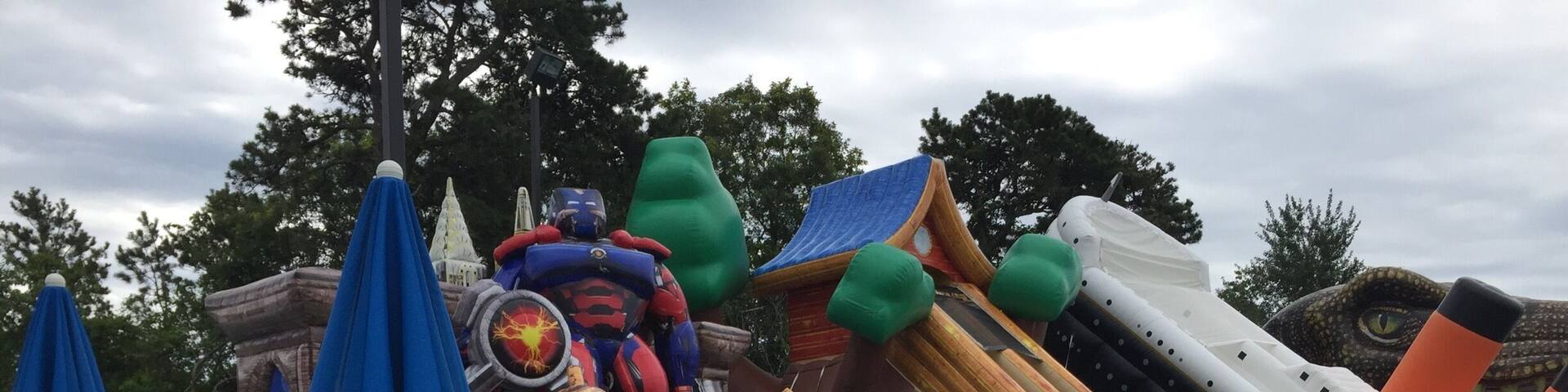 My kids LOVE this place. I personally don't see the attraction. It's a fun thing to do in Cape Cos. Lots of inflatables to bounce and play on including water ones. It's been recently been restored. Really good way to exhaust your children.