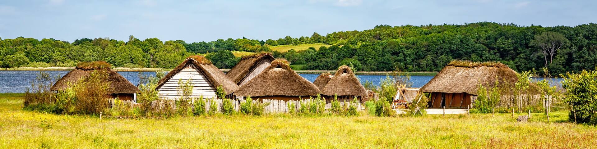 Viking village Haithabu, Busdorf, Schleswig-Holstein, Germany, Europe.