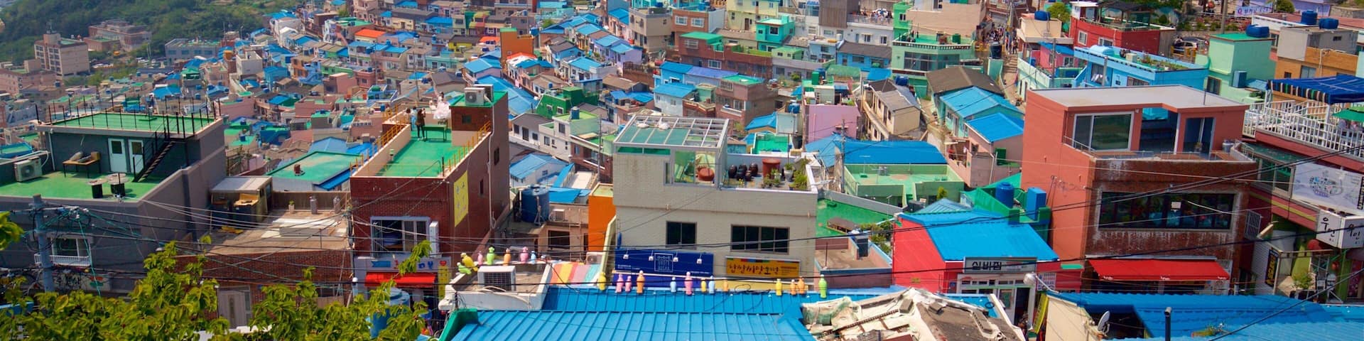 Gamcheon Culture Village showing landscape views and a city