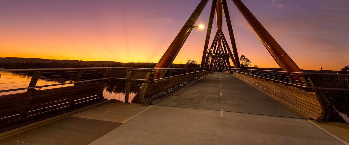 Yandhai Nepean Crossing bridge at sunset