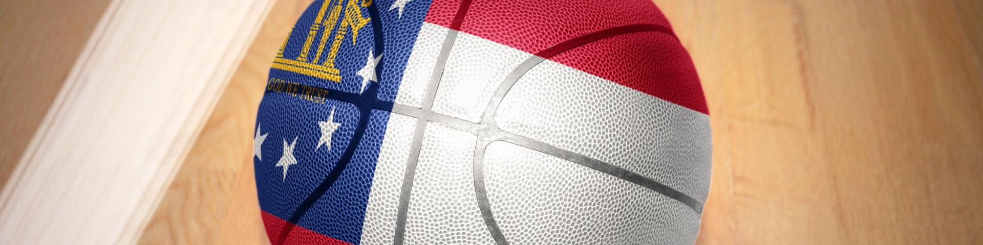 basketball ball with the flag of georgia state