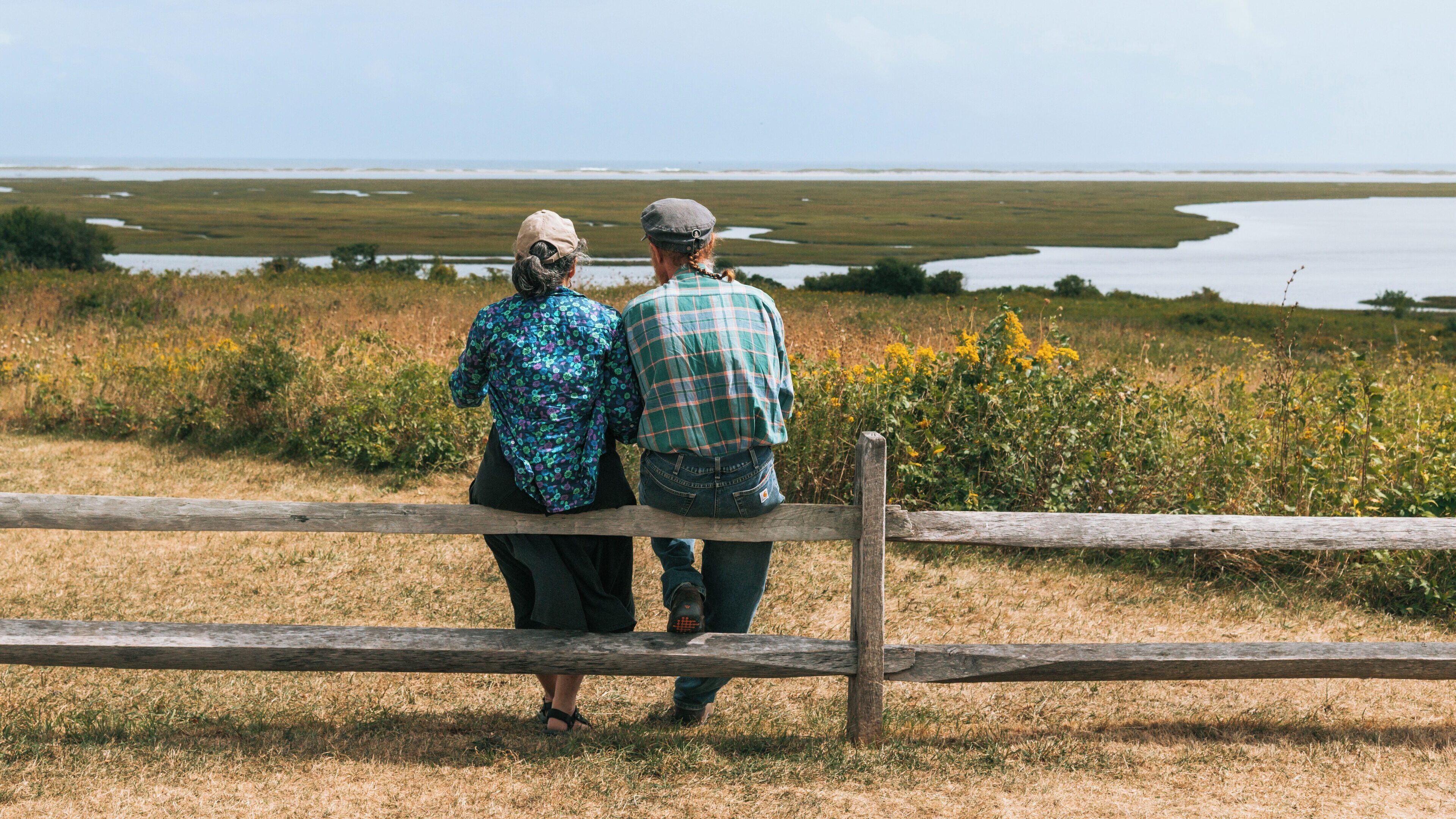 Scenic view of Salt Pond Visitor Center in Eastham, Massachusetts with visitors enjoying the landscape