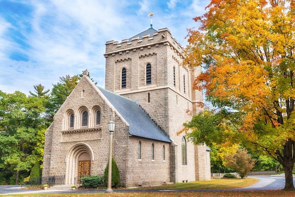 Episcopal Church of Saint Mary in New England in autumn
