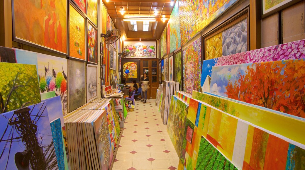 Hang Gai Street which includes shopping, art and interior views