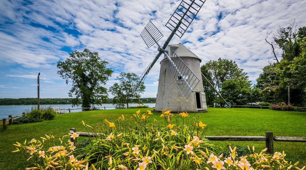 Gardens and the Jonathan Young Windmill, in Orleans, Cape Cod, M