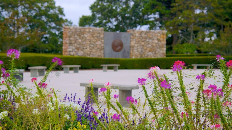 John F. Kennedy Memorial featuring flowers