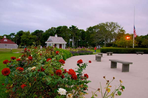 John F. Kennedy Memorial johon kuuluu kukat
