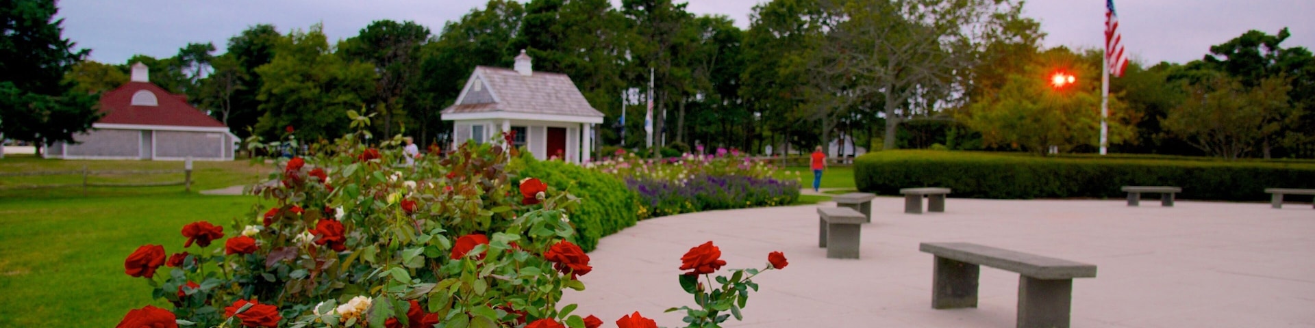 John F. Kennedy Memorial featuring flowers