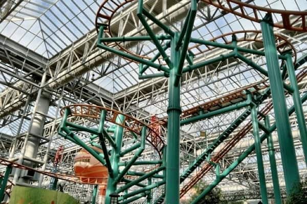 The twisted maze of roller coaster track inside the massive Mall Of America unintentionally symbolizes the crazy American "buy an spend" zeitgeist.